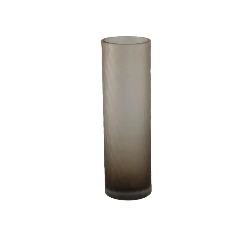 Vase – Hellbraunes Glas, Geschliffene Oberfläche, Gerade Form, M – Paulene | PTMD