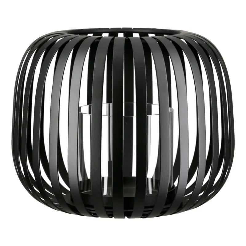 Windlicht – Zeitlose Eleganz, Stimmungsvolles Lichtspiel, Schwarze Akzente, 17 cm - Dogma | Gilde