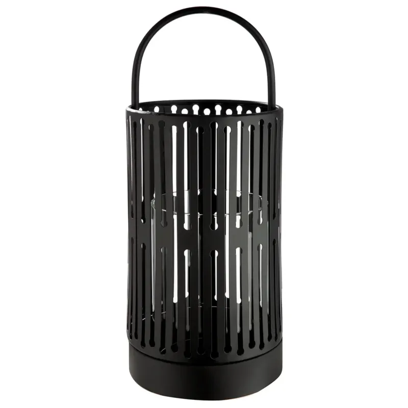 Windlicht – Filigrane Silhouette, Stimmungsvolles Lichtspiel, Schwarze Eleganz, 39 cm - Como | Gilde