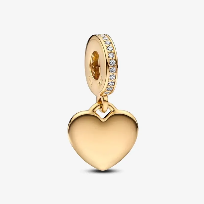 Pandora Herz Charm-Anhänger: Vergoldung, Cubic Zirkonia