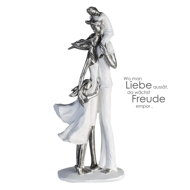 Skulptur – Mattes Kunstharz, Strukturierte Oberfläche, Familienmotiv, 37 cm - Familienglück | Gilde