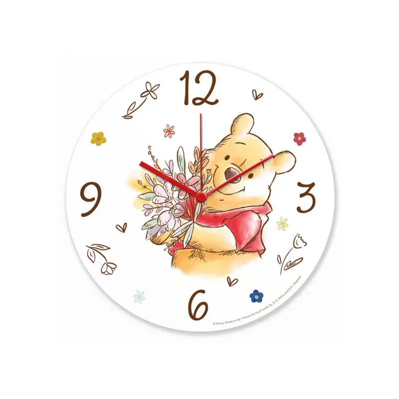 Wanduhr – Weißer Kunststoff, Gelbe Akzente, Bärenmotiv, 35 cm - Winnie Pooh | Gilde