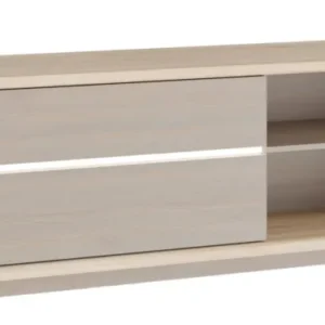 TV Kommode FICAR Lowboard mit zwei Schubladen links und zwei offenen Fächern rechts in Gesamtansicht.