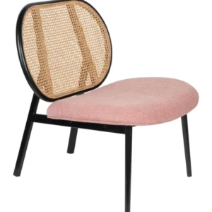 Loungesessel Spike Natural/Pink von Zuiver mit Stahlgestell