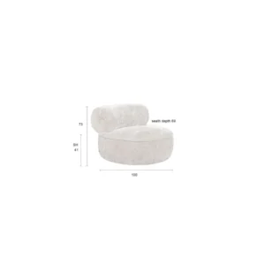 Loungesessel Tilbury drehbar mit gewebtem Muster, Beige, Dutchbone