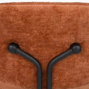 Esszimmerstuhl Bouton im 2er-Set, Terracotta mit Metallgestell
