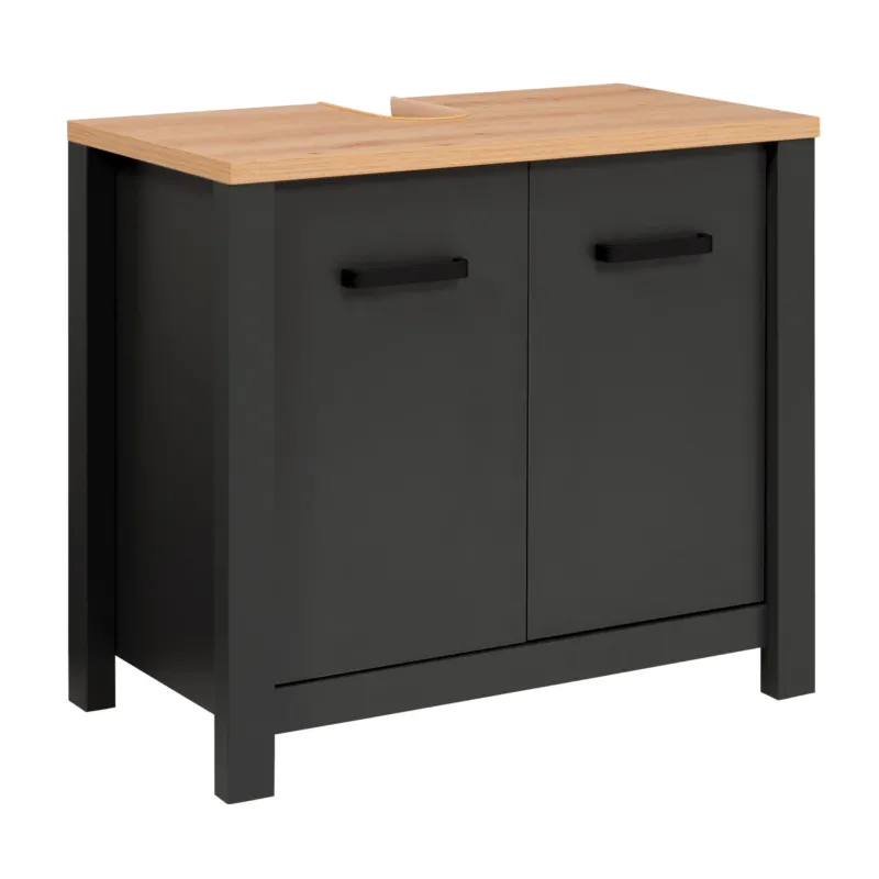 Waschbeckenunterschrank Veneto in Anthrazit mit Artisan Eiche Optik