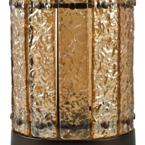 Windlicht Aura Amber Small aus Glas und Eisen in Bernstein