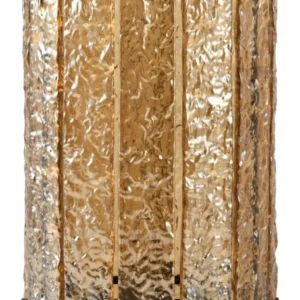Windlicht Aura Amber Large Richmond – Bernsteinglas, 40 cm, Eisen