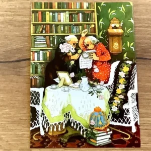 Postkarte Löök Frauen singen am Telefon