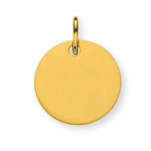 Anhänger Gravurplatte Gelbgold 750 Rund 12mm