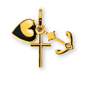 Anhänger Glaube Liebe Hoffnung Gelbgold 750