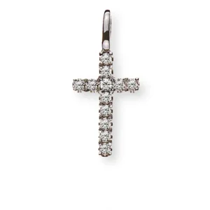 Anhänger Kreuz Weissgold 750 mit Brillanten