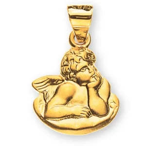 Anhänger Medaille Engel auf Wolke Gelbgold 750