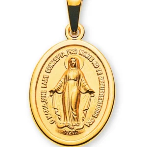 Anhänger Medaille Milagrosa Immaculata Gelbgold 750 16mm