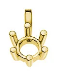 Anhänger Solitär-Rohling 6-Griff Gelbgold 750 für 0.50 ct.