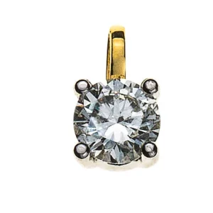 Anhänger Solitär Diamant 0.33ct. 4-Griff Bicolor 750