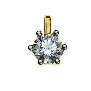 Anhänger Solitär Diamant 0.25ct. 6-Griff Bicolor 750
