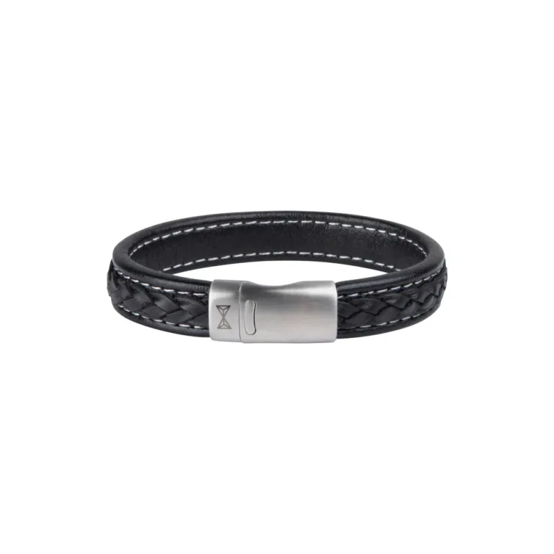 AZE Jewellery Herren-Armband Retro Wave Leder Schwarz