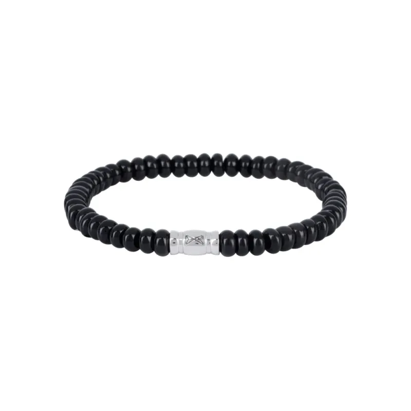 AZE Jewellery Herrenarmband Agate Mountain Schwarz 19cm