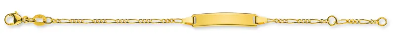 ID Armband Figaro 3&1 Gelbgold 585 mit Gravurplatte