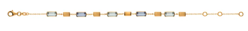 Armband Gelbgold 750 Blautopas London Blue 19cm