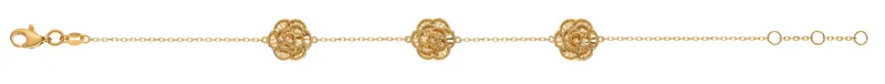 Armband Rose Gelbgold 750 mit Zwischenosen 19cm
