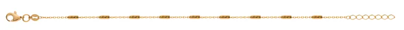 Armband Ankerkette mit Tubegeschliffen Gelbgold 750, 19cm