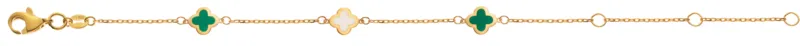Armband Anker Flowers Gelbgold 375 emailliert 16cm