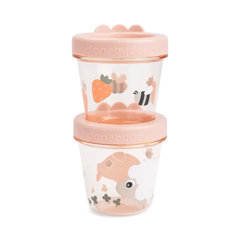 Babymad bøtte 2 stk. - Tiny farm - Pudder