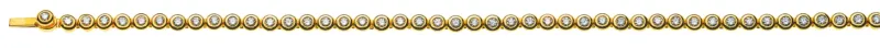 Collier Tennis Zargenfassung Gelbgold 750 mit 108 Brillanten H SI 3.78ct 42cm