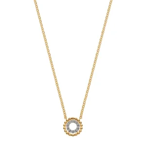 Collier Gelbgold 750 mit rundem Diamant-Anhänger
