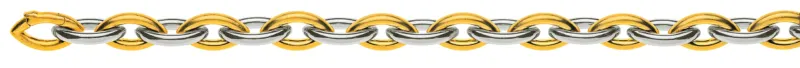 Collier Navette Bicolor Gelb-Weissgold 750, gesandelt/poliert
