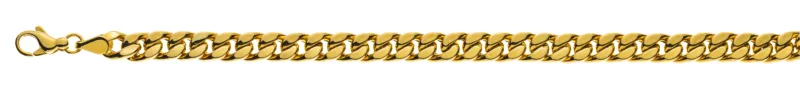 Collier Panzer geschliffen Gelbgold 750 halbmassiv 7mm 45 cm