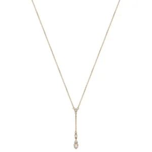 Y-Collier Anker Gelbgold 375 mit Zirkonias 45cm