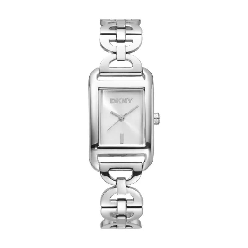 DKNY Damenuhr Open Link Edelstahl Rechteckig