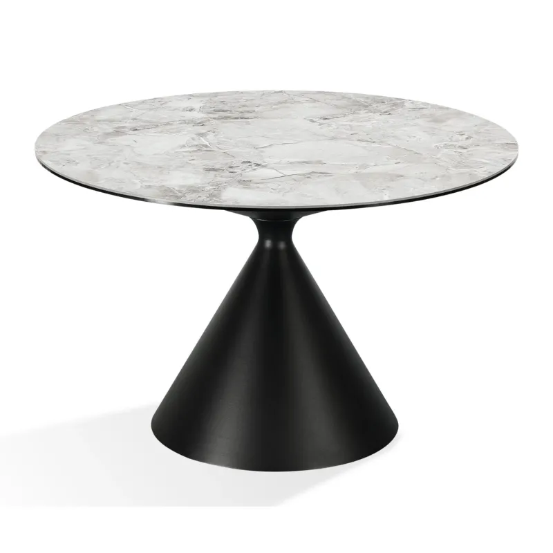 Esszimmertisch – Sinterstein Platte, Schwarzes Stahlgestell, Marmoroptik Design - Winston | Modus Furniture International
