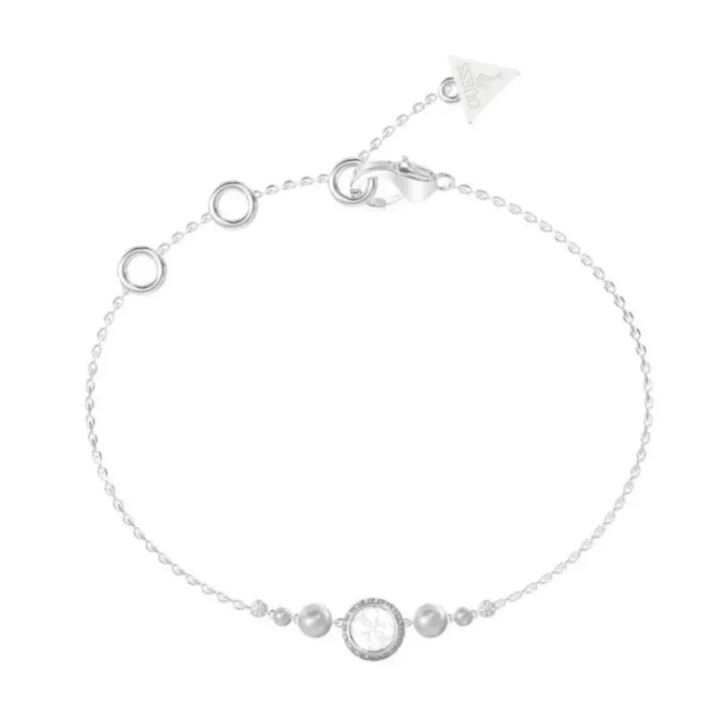 Guess Tiny Pearl Damen Armband in Silber - JUBB05516JWRHS