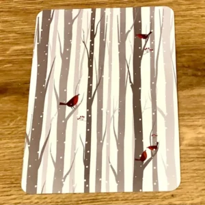 Postkarte Rotkehlchen Winterwald (Gutrath)