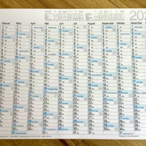 Tafelkalender Jahreskalender A3 quer 2024 (!!!) Brunnen