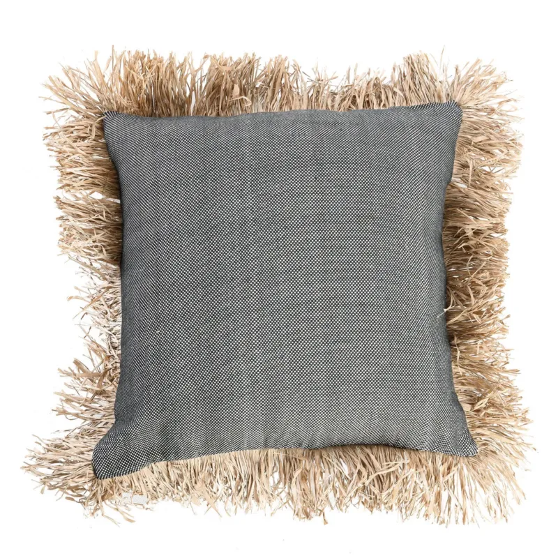 Kissenbezug –Baumwolle Bast, Boho Stil, Strukturierte Oberfläche, 60x60 - Raffia | Bazar Bizar Antwerp