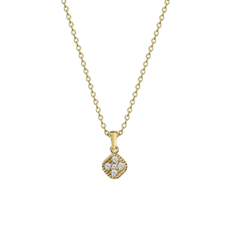 18 Karat - 750 Gelbgold Halskette mit Diamanten - KL0001072