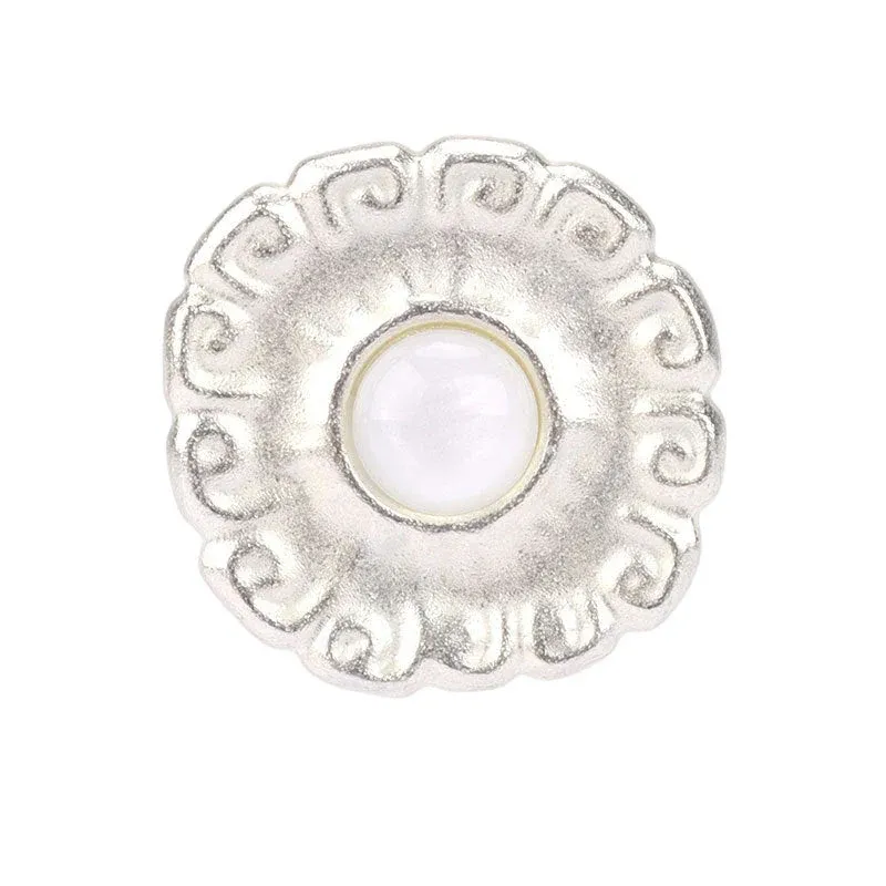 18mm/23mm Matt Silver Metal Pearl Shank Buttons for Women's Tops 12pcs