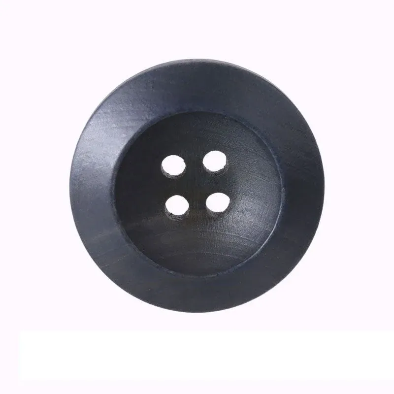 20/25mm Vintage Round 4 Hole Painted Poplar Wood Buttons for Garment Coats Gray Blue