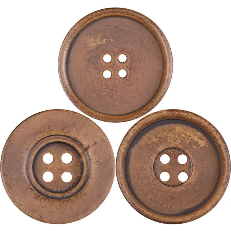 Retro Distressed Burned Yellowish Woolen Suit Coat Horn Buttons 25 Pack