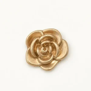 Vintage Sand Gold Rose Flower Metal Shank Buttons – 30PCS