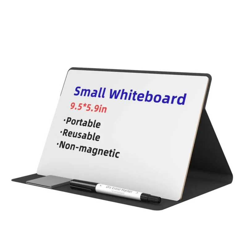 Desktop Dry Erase Board,9.5" X 5.9" Small White Board with Stand