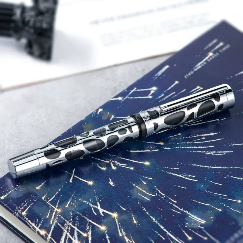Asvine M169 Metal Filigree Fountain Pen Extra-Large Capacity Grey