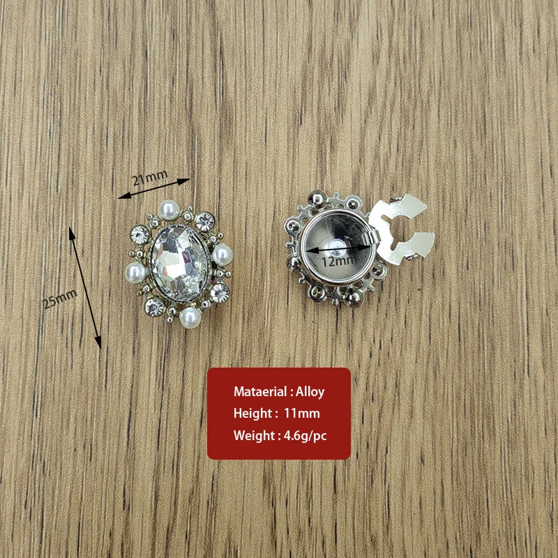 Baroque Rhinestone Snap-On Buttons 10 Pack Clear