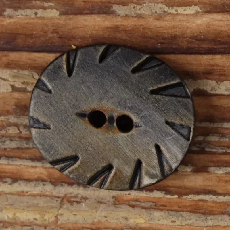 Oval 2-Hole Handmade Horn Buttons | Coat Jacket Trouser Buttons | Pack of 10 Grey